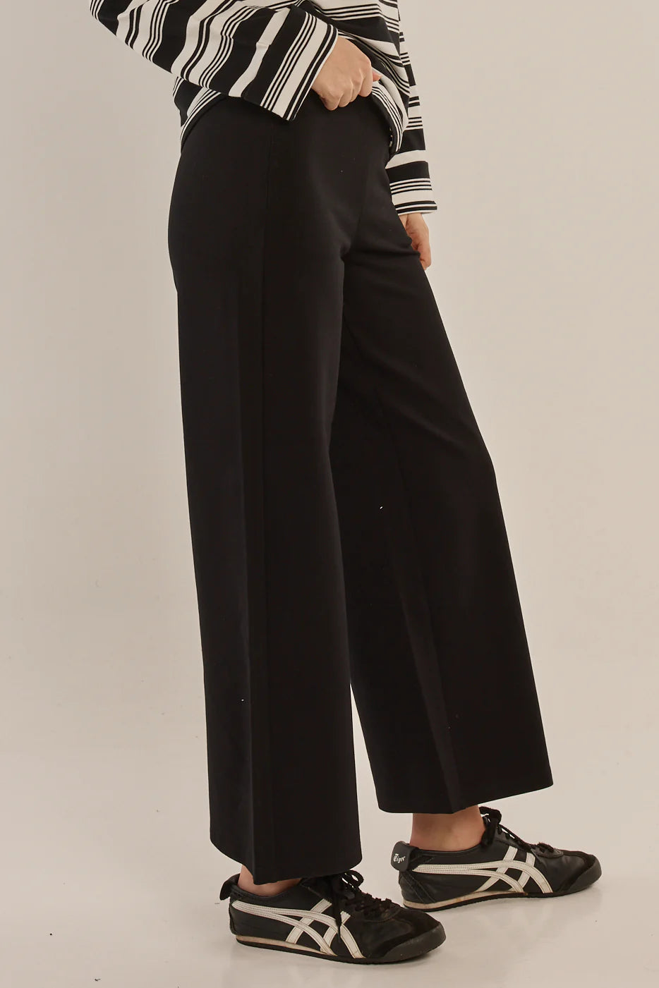 Wynn Wide Leg Ponte Pant Black
