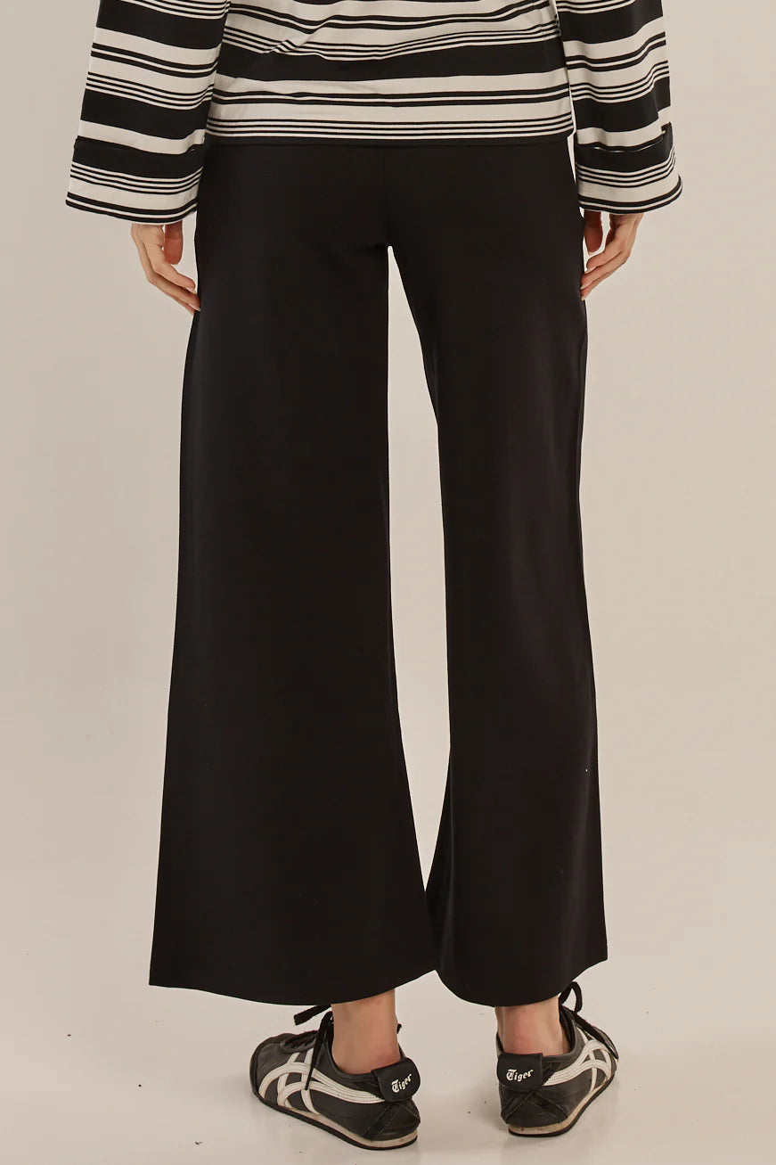 Wynn Wide Leg Ponte Pant Black