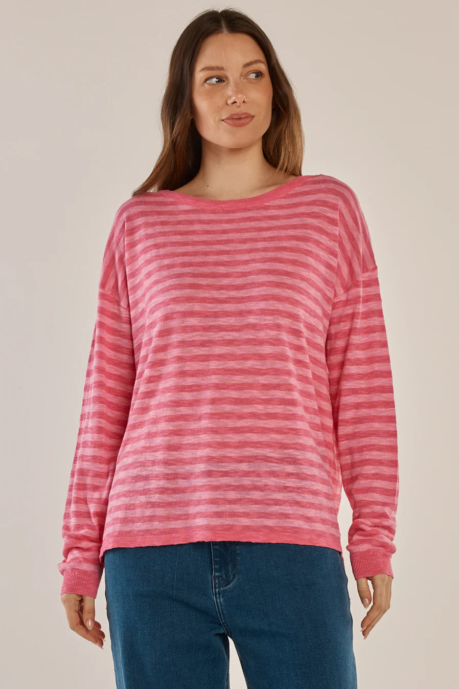 Natasha Knit Top Blush Stripe