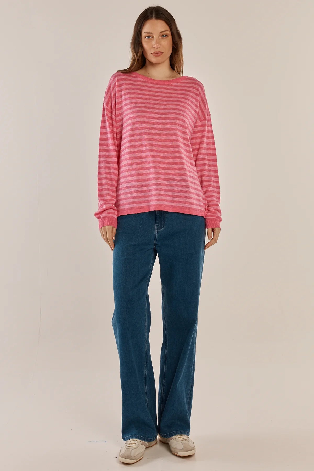 Natasha Knit Top Blush Stripe