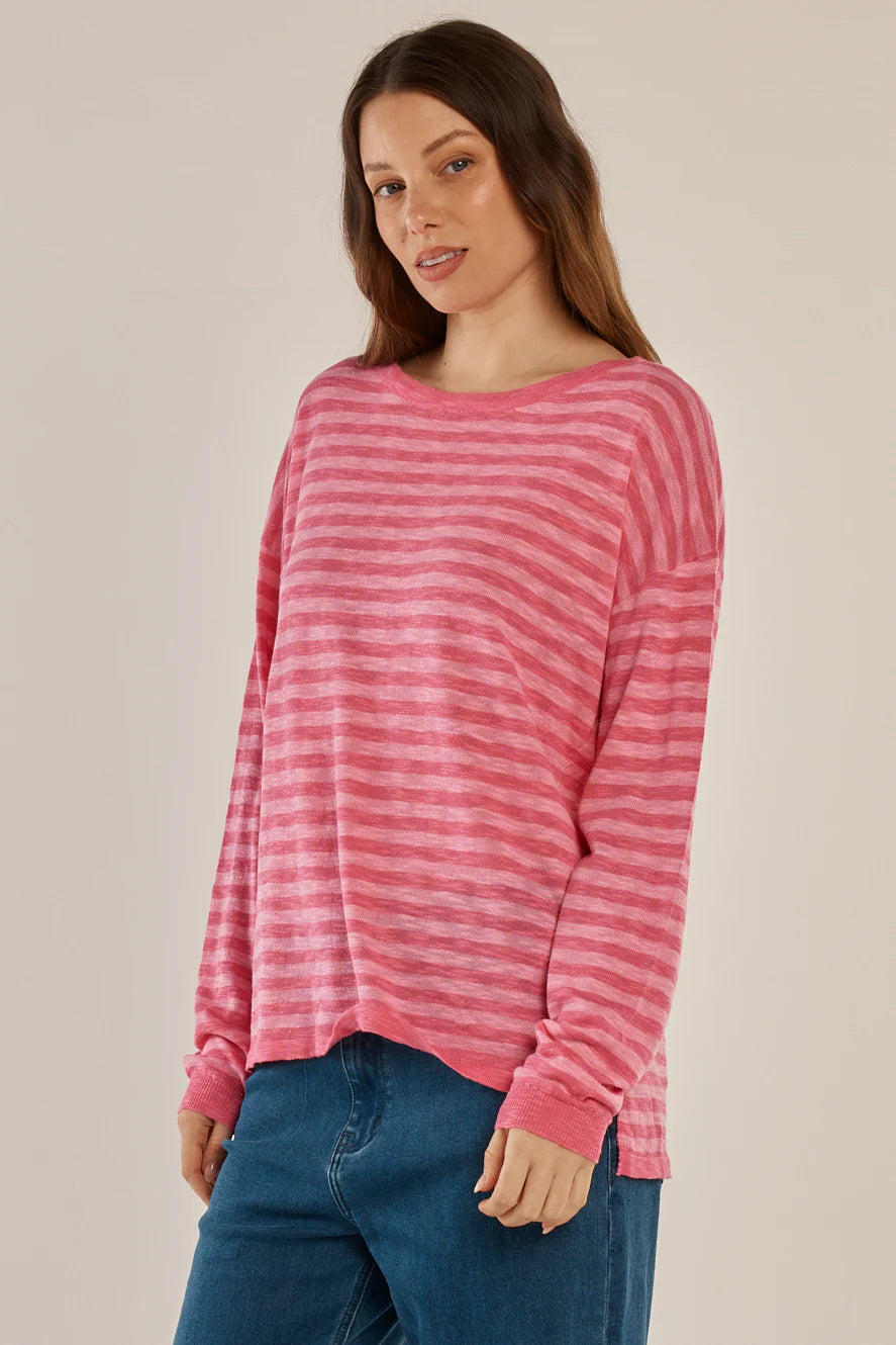 Natasha Knit Top Blush Stripe