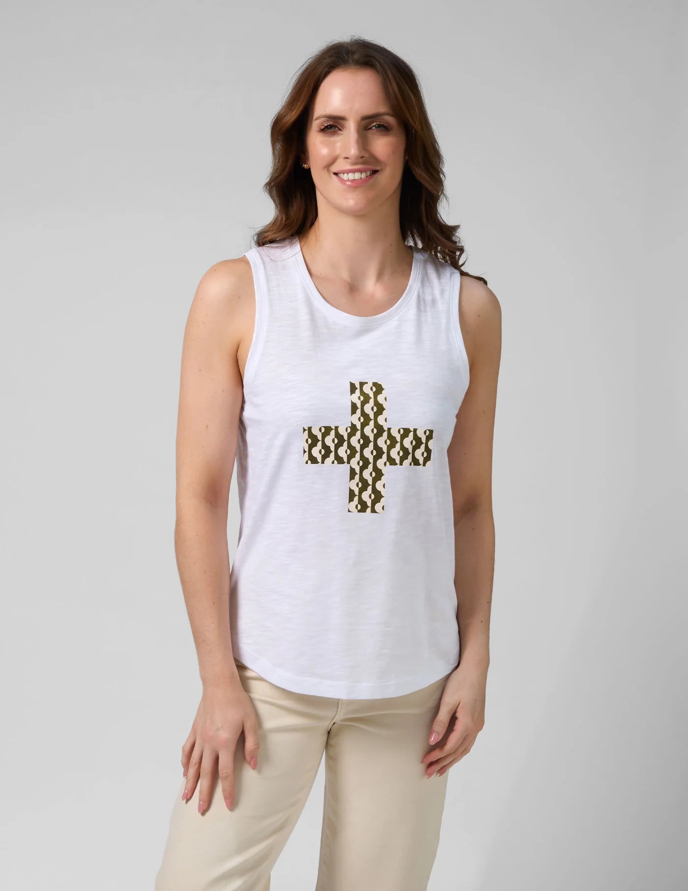 Everyday Tank Fez Cross White