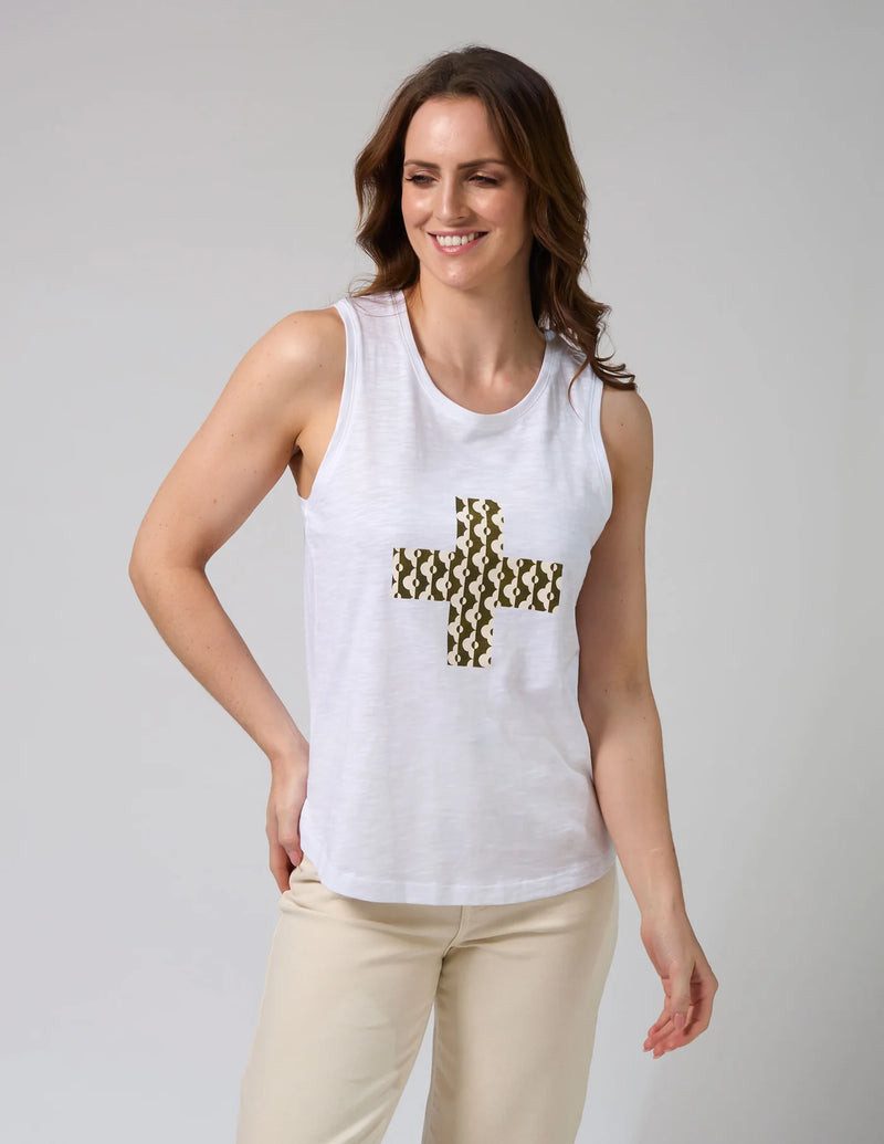 Everyday Tank Fez Cross White