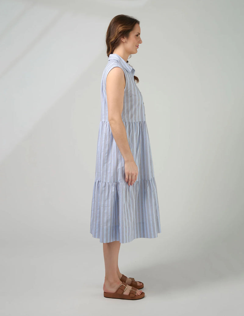 Ellie Dress Sand Stripe