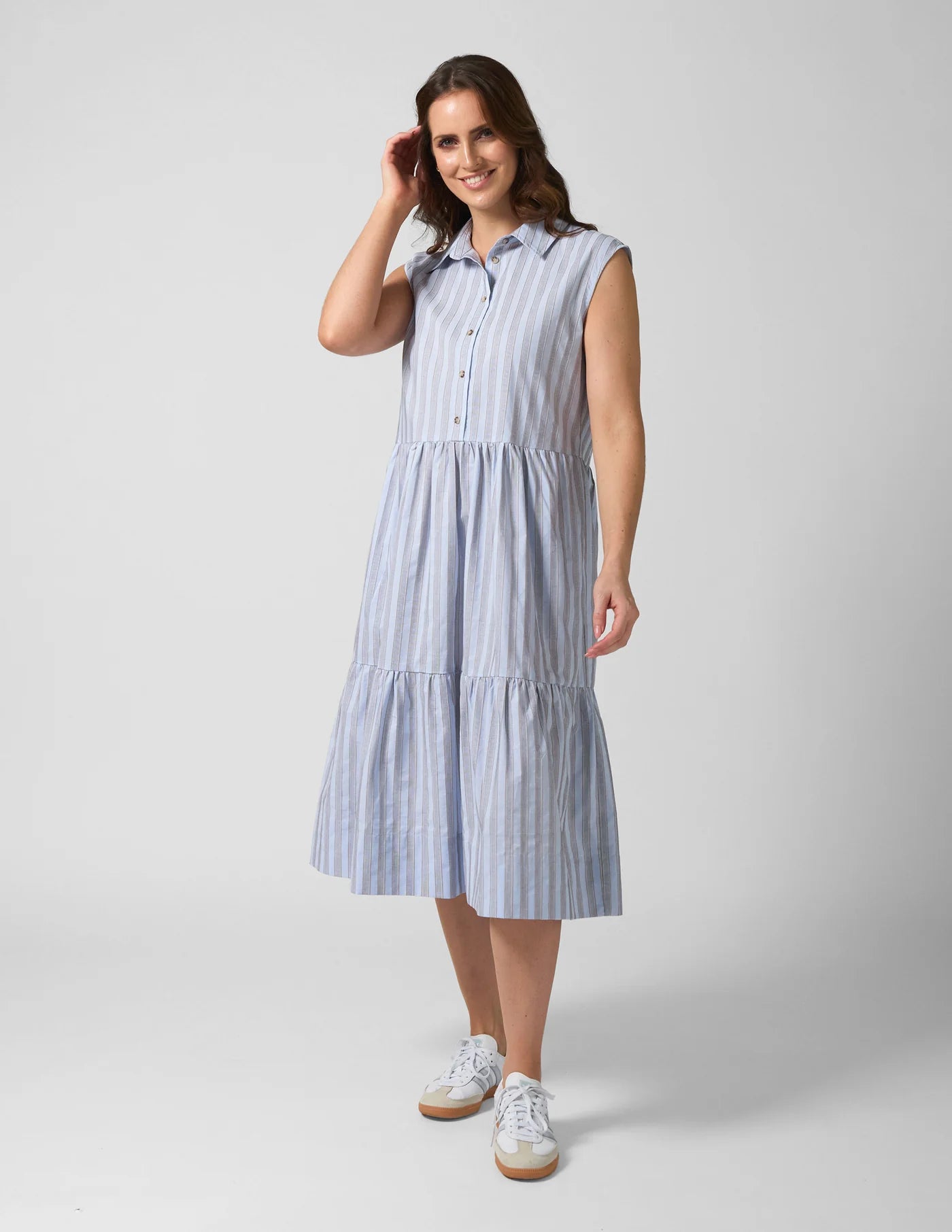 Ellie Dress Sand Stripe