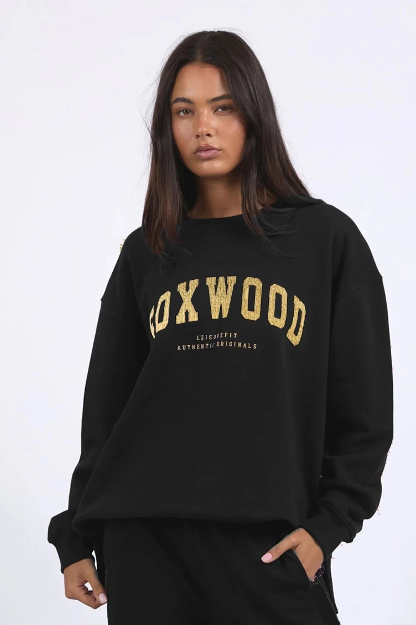 Metallic Interval Crew Black and Gold