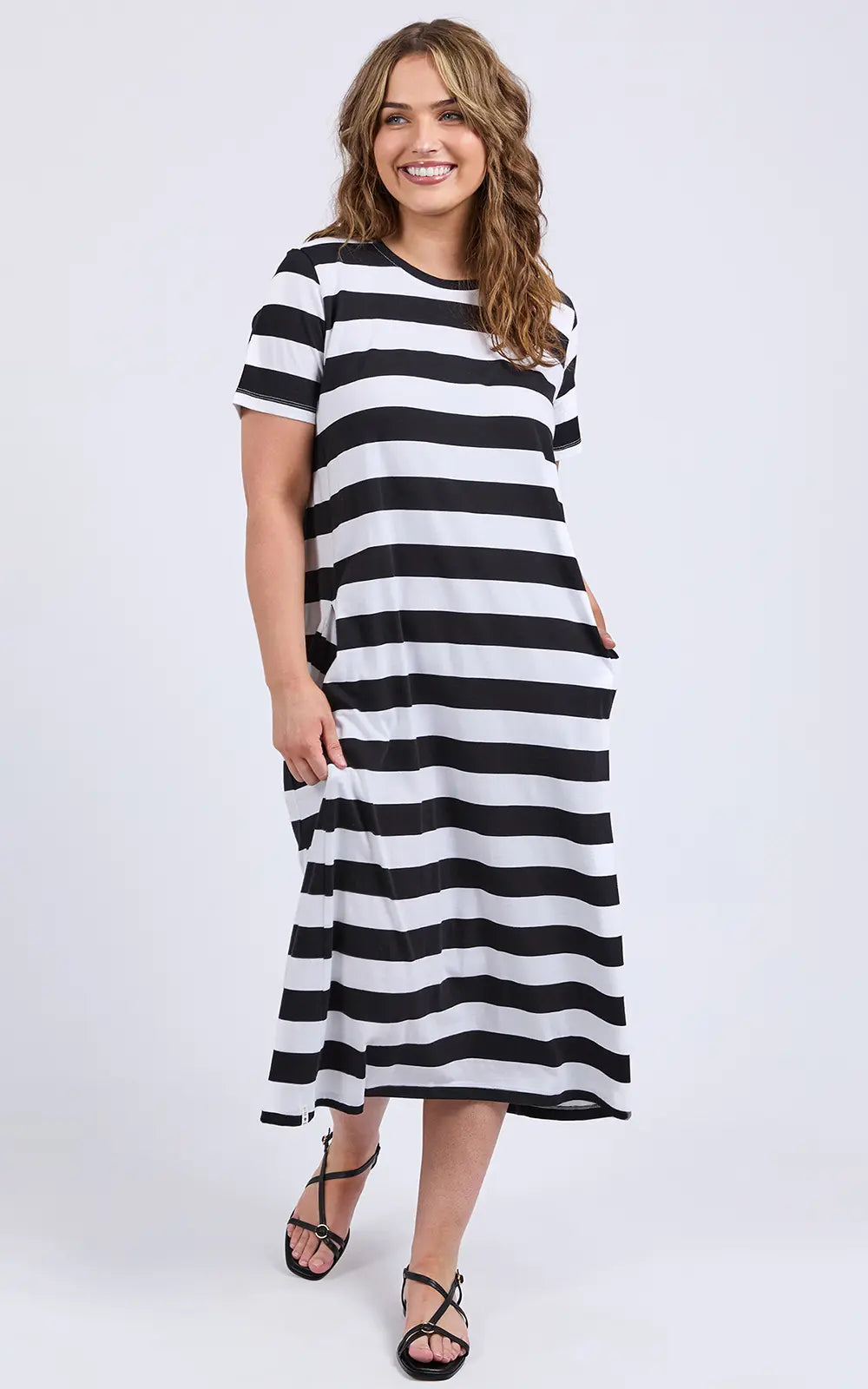 Adira Dress Black Stripe