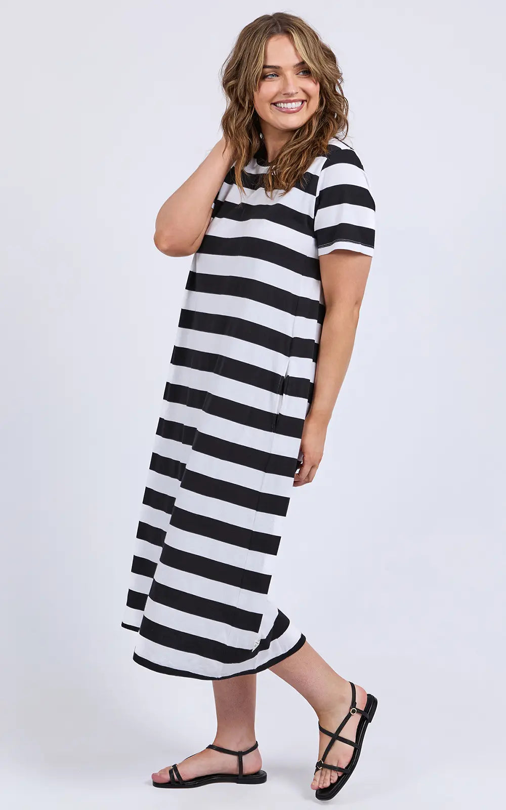 Adira Dress Black Stripe