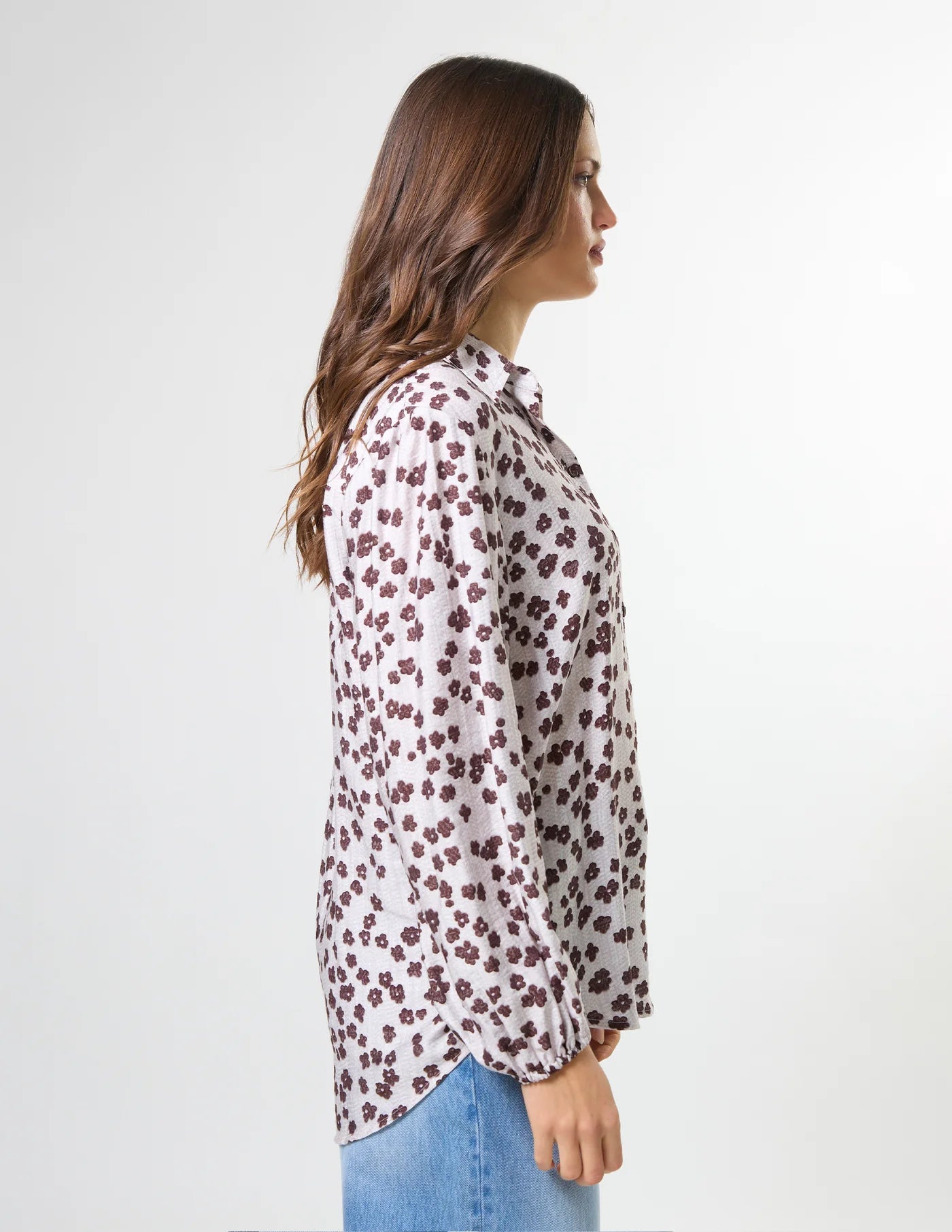 Charlotte Blouse Burgundy Bloom