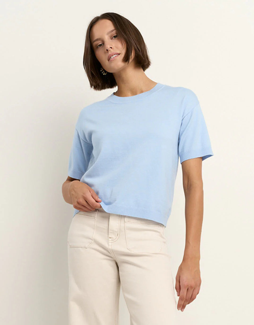 Precise Knitted Tee Sky Blue