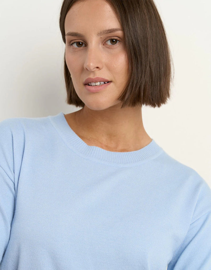 Precise Knitted Tee Sky Blue