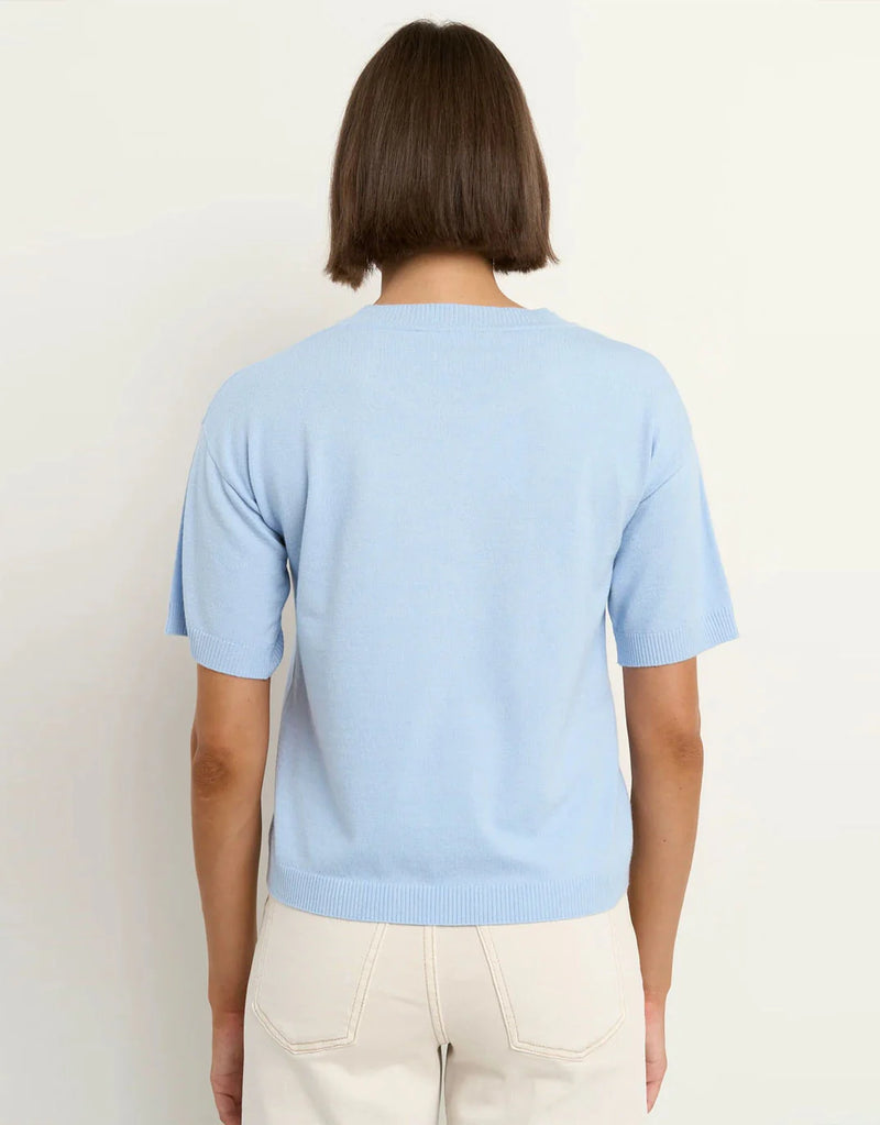 Precise Knitted Tee Sky Blue