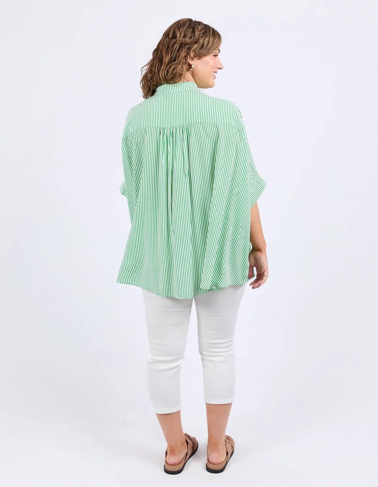 Luna Shirt Spring Green & White Stripe