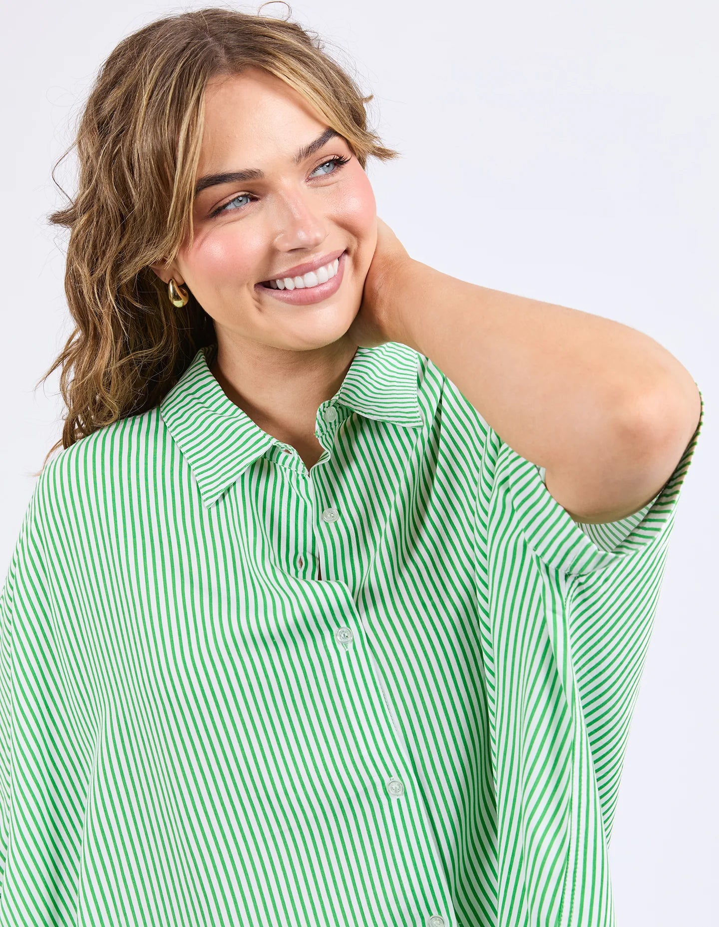 Luna Shirt Spring Green & White Stripe