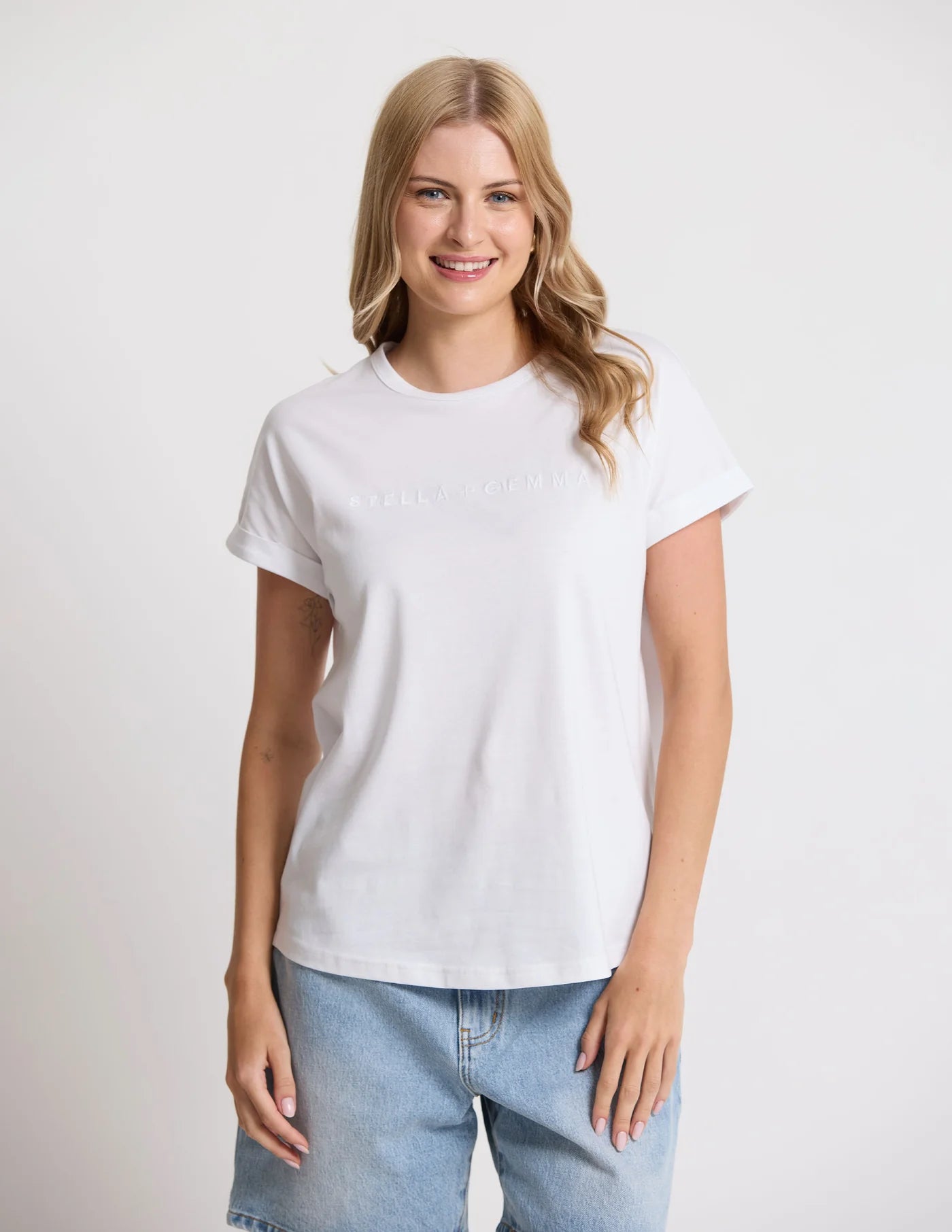 Soho Cuff V Tee White