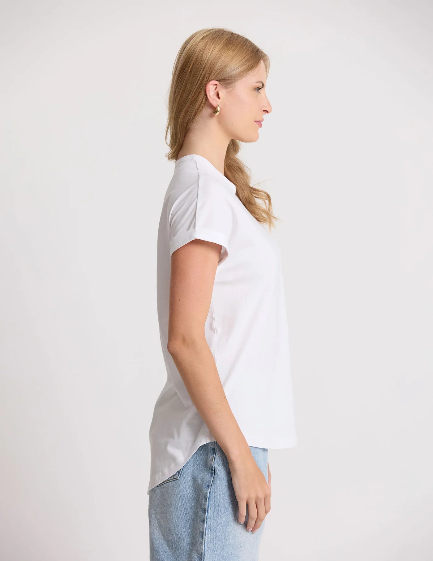 Soho Cuff V Tee White