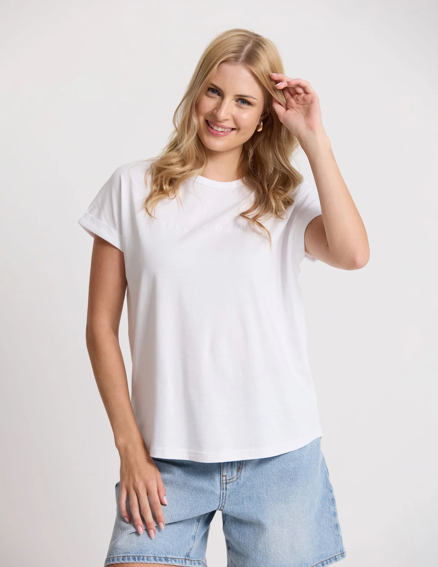 Soho Cuff V Tee White