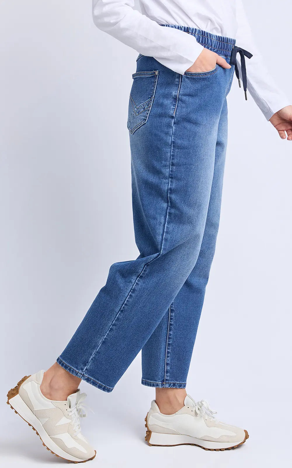 Marta Barrel Jogger Mid Blue Wash