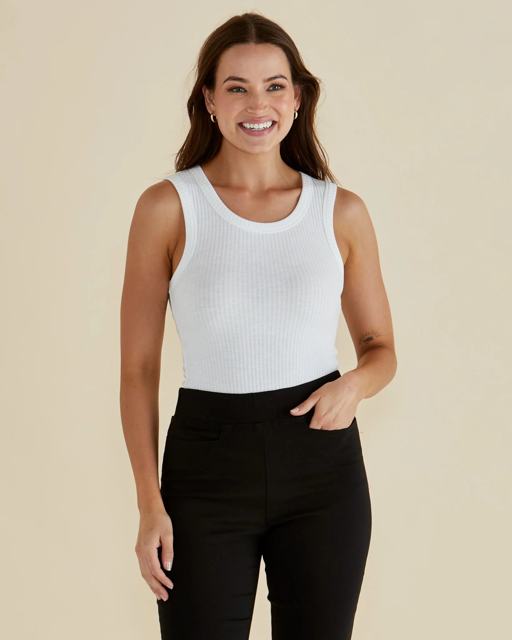 Francis Rib Tank White