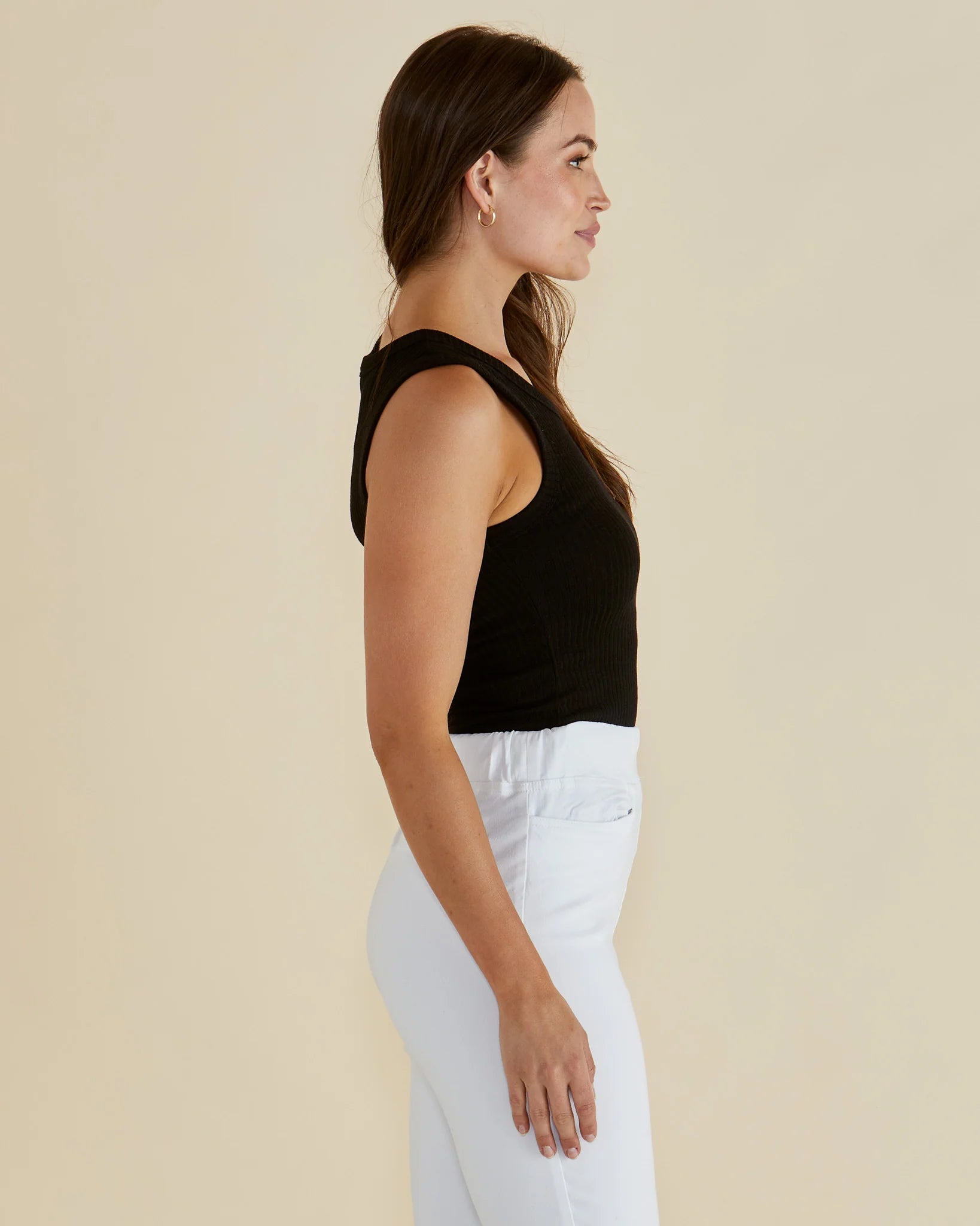 Francis Rib Tank Black