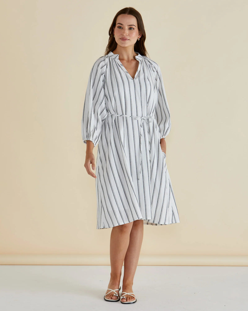 Jenna Dress Black/White Stripe
