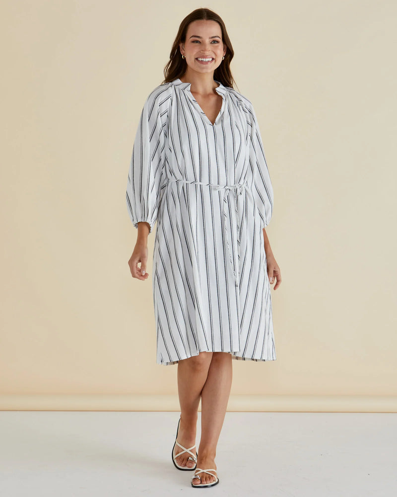 Jenna Dress Black/White Stripe