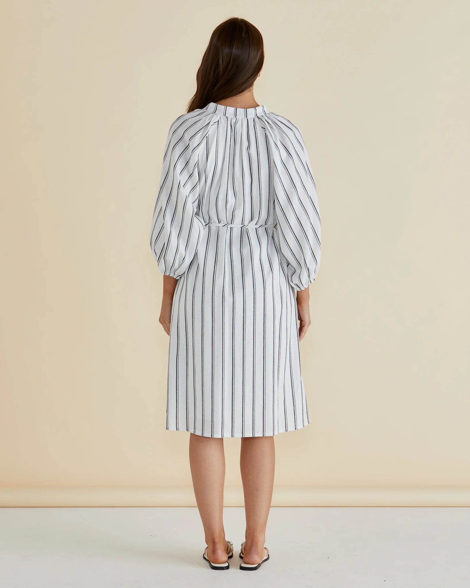 Jenna Dress Black/White Stripe