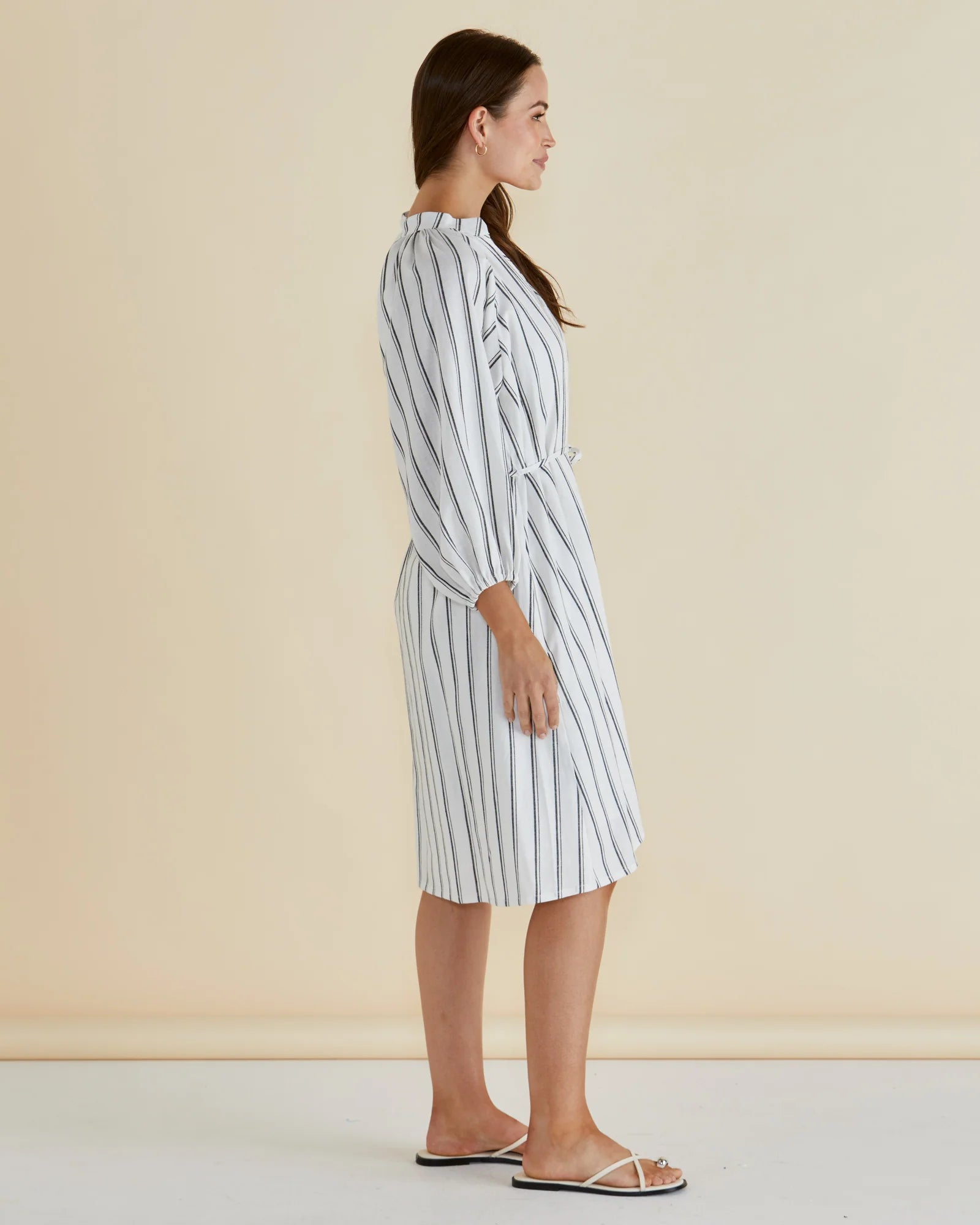 Jenna Dress Black/White Stripe