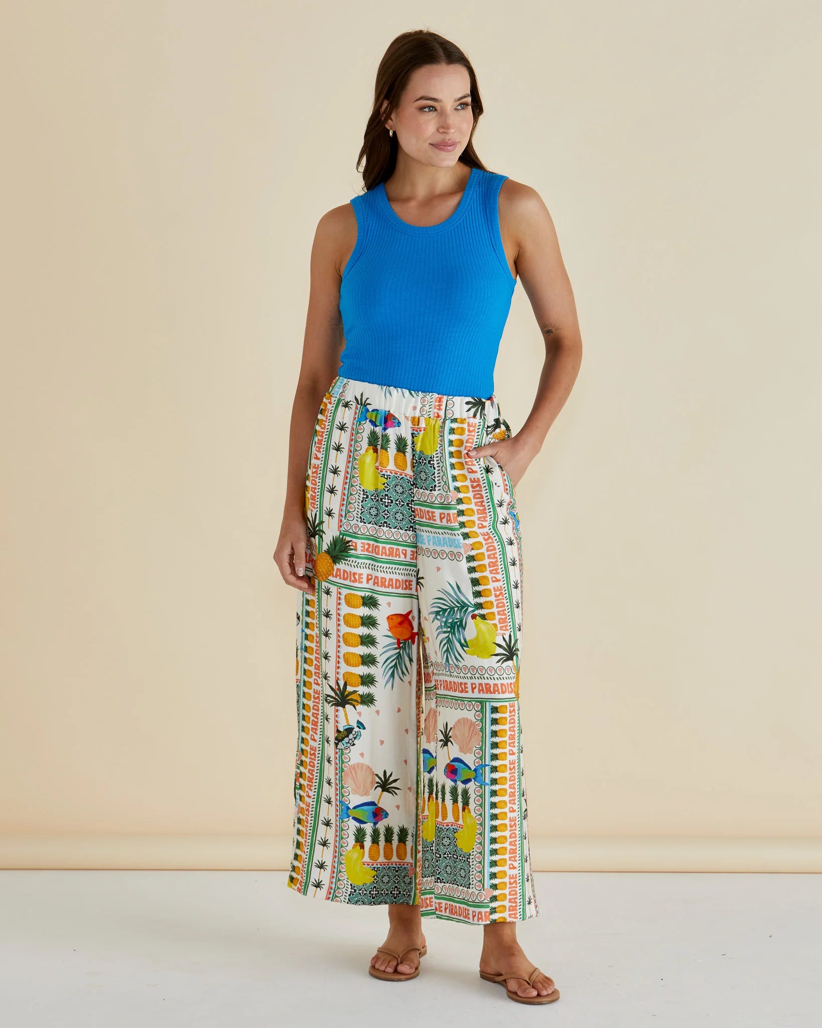 Sable Wide Leg Pant Paradise Print