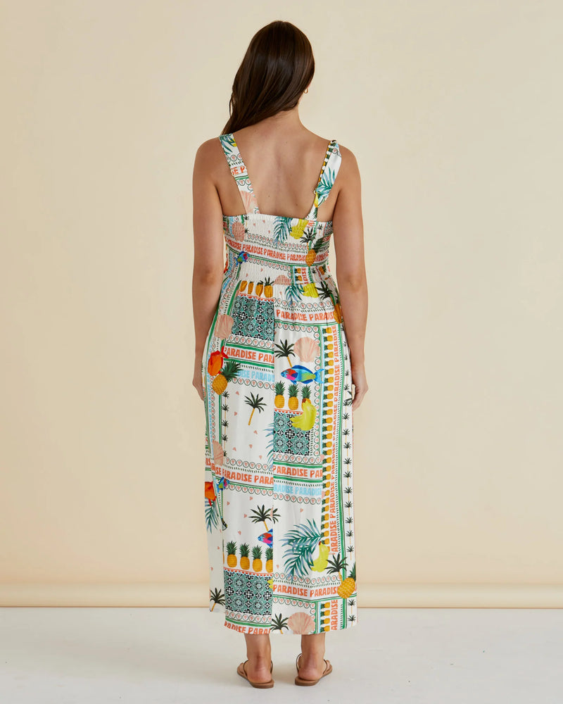 Tegan Midi Dress Paradise Print