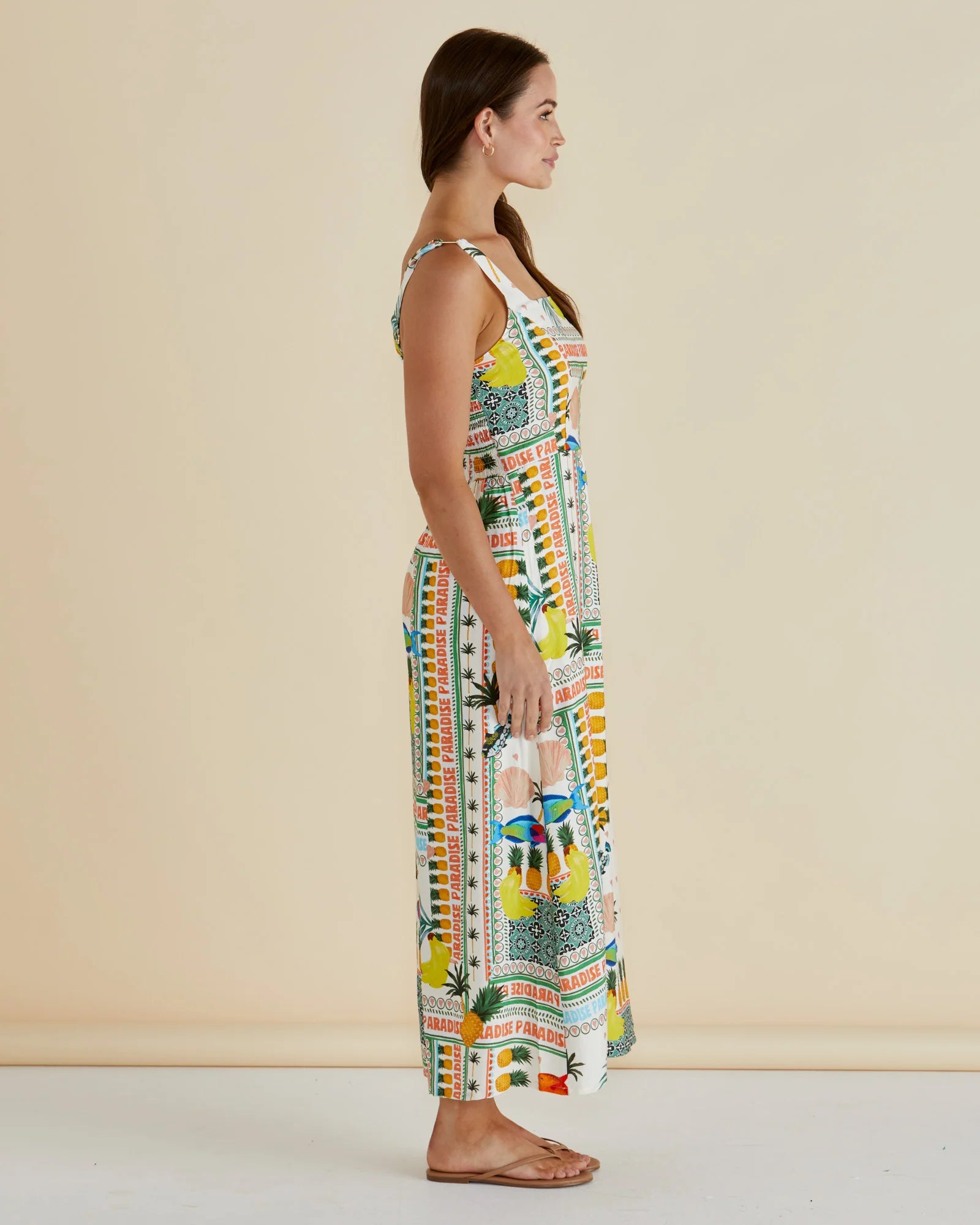 Tegan Midi Dress Paradise Print