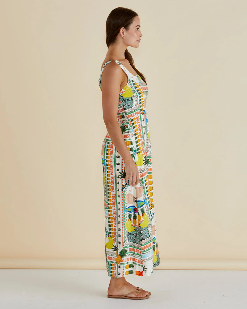 Tegan Midi Dress Paradise Print
