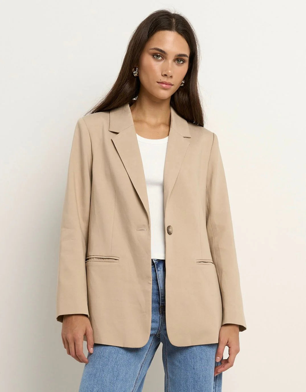 Atlantic Lyocell Cotton Classic Blazer Taupe