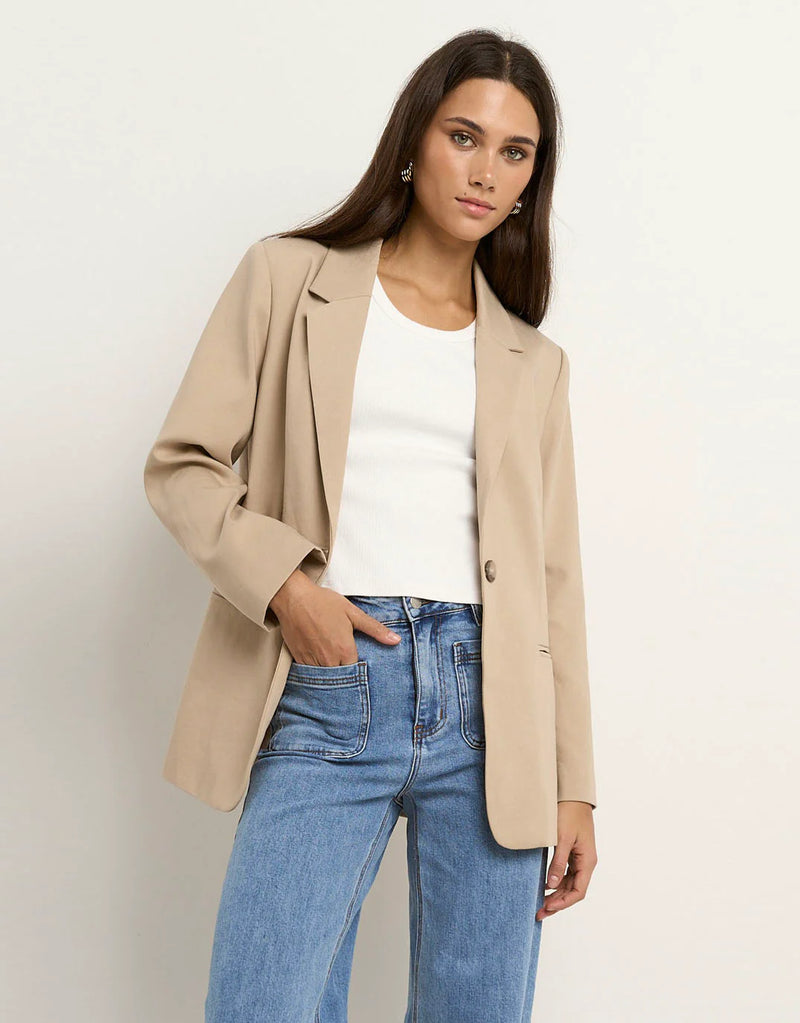 Atlantic Lyocell Cotton Classic Blazer Taupe