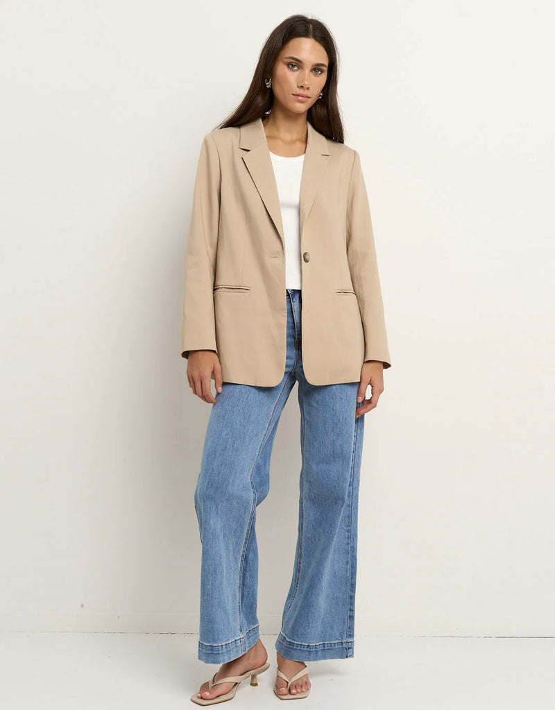 Atlantic Lyocell Cotton Classic Blazer Taupe