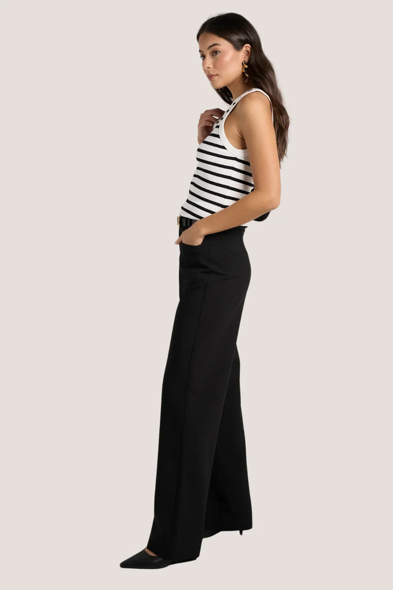 Zoey Black Tailored High Rise Wide Leg Pocket Pants