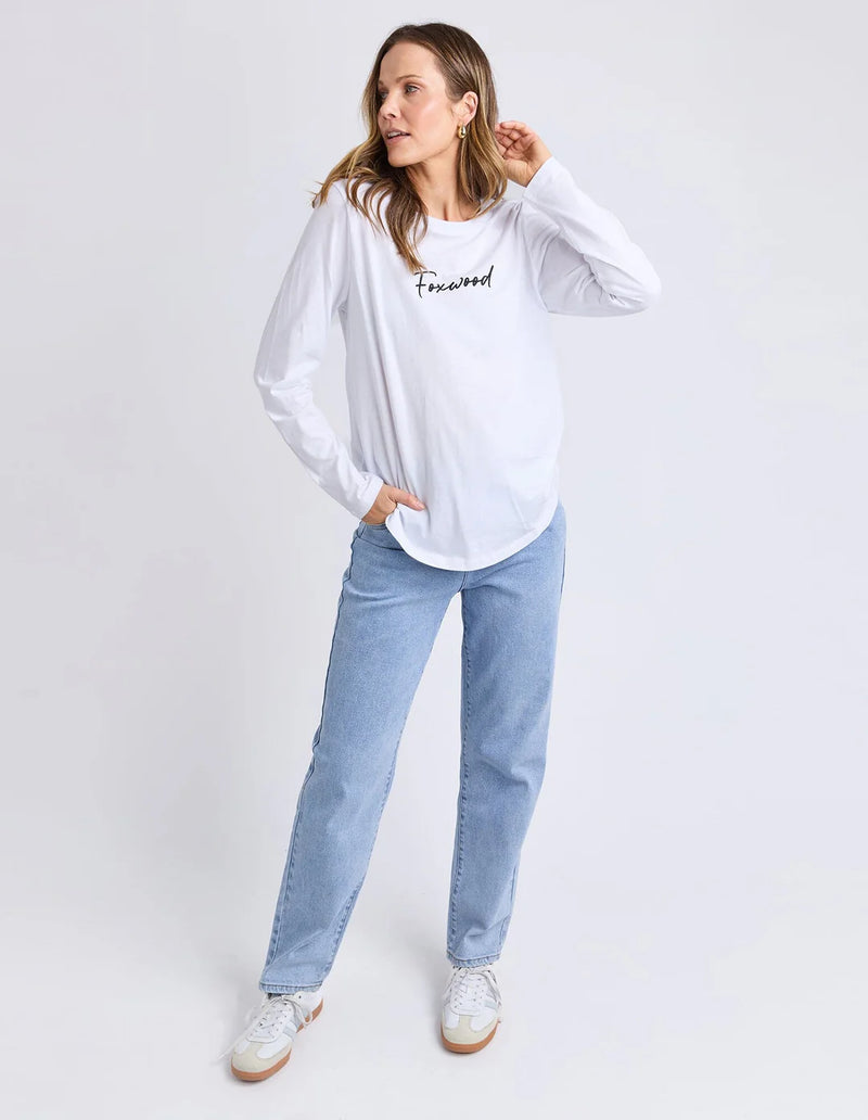 Signature Long Sleeve Tee White