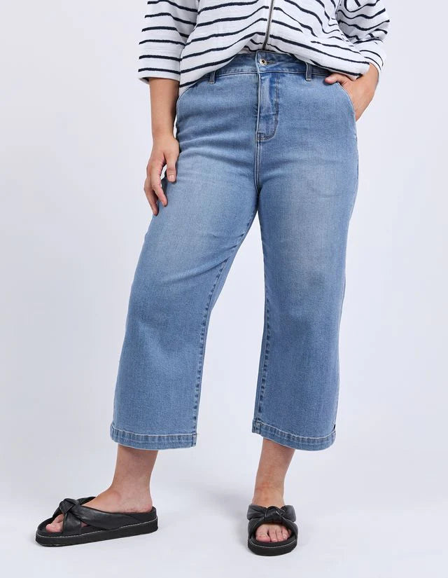 Sydney Cropped Wide Leg Jean Light Blue Wash