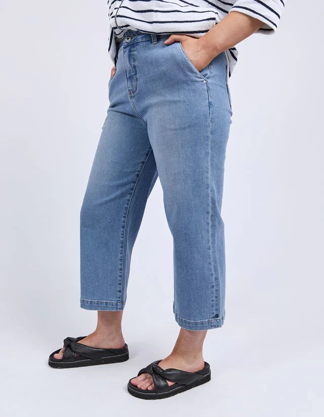 Sydney Cropped Wide Leg Jean Light Blue Wash