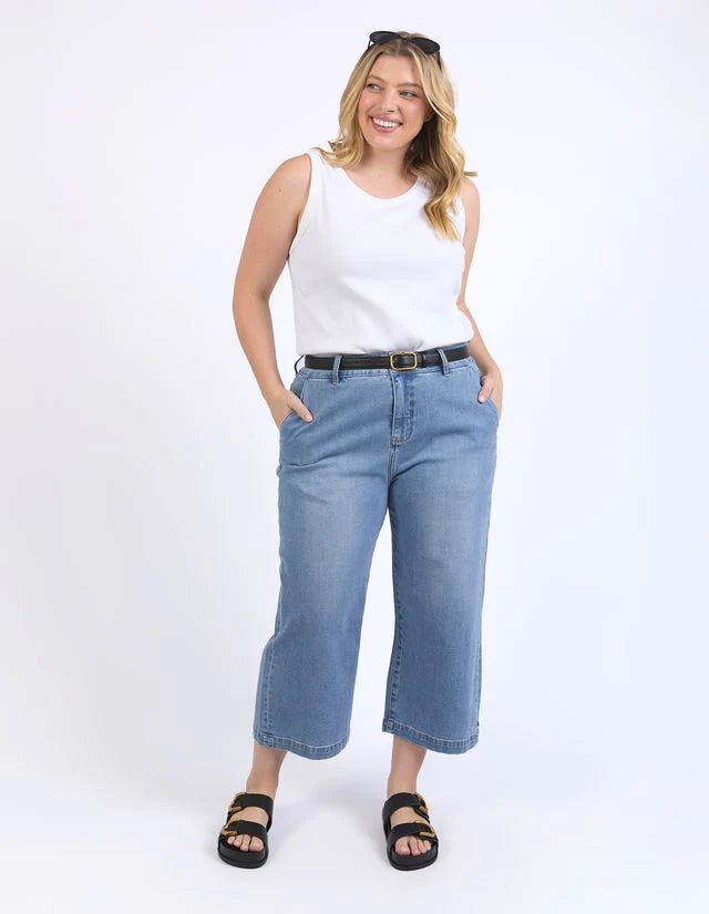 Sydney Cropped Wide Leg Jean Light Blue Wash