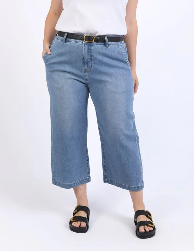 Sydney Cropped Wide Leg Jean Light Blue Wash