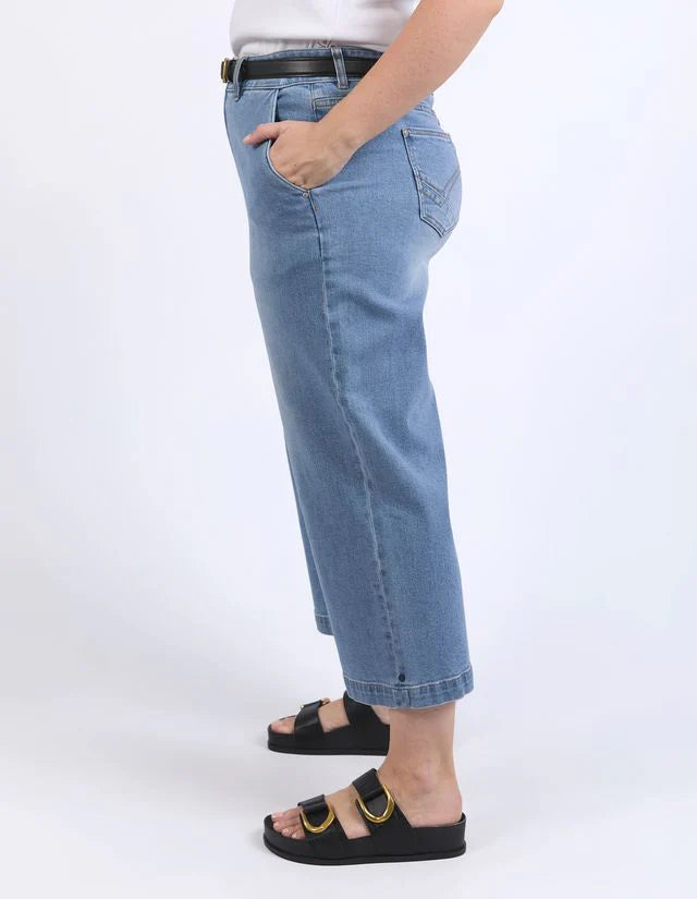 Sydney Cropped Wide Leg Jean Light Blue Wash