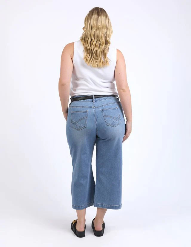 Sydney Cropped Wide Leg Jean Light Blue Wash