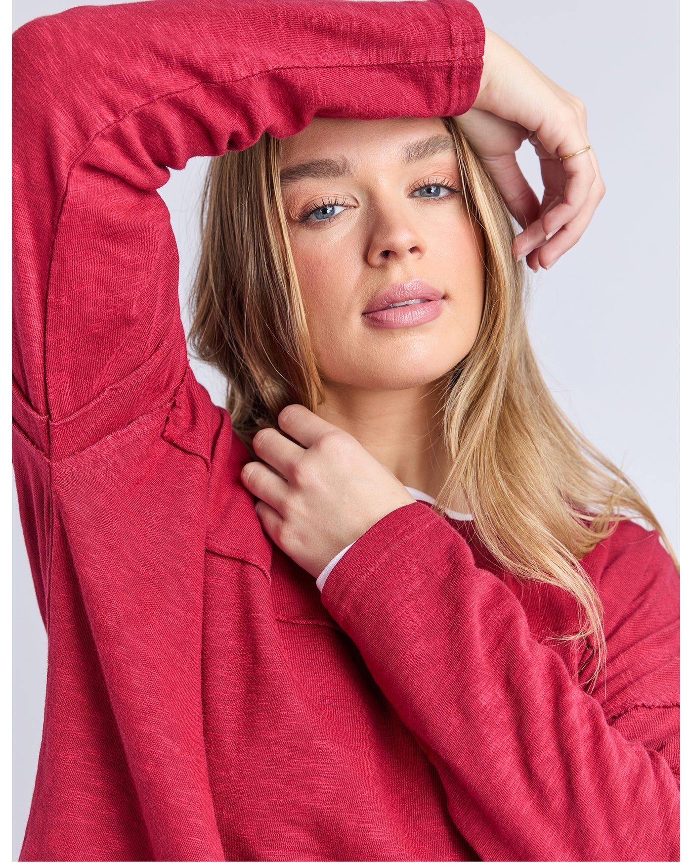 Jayne Throw on Top Rhubarb Red