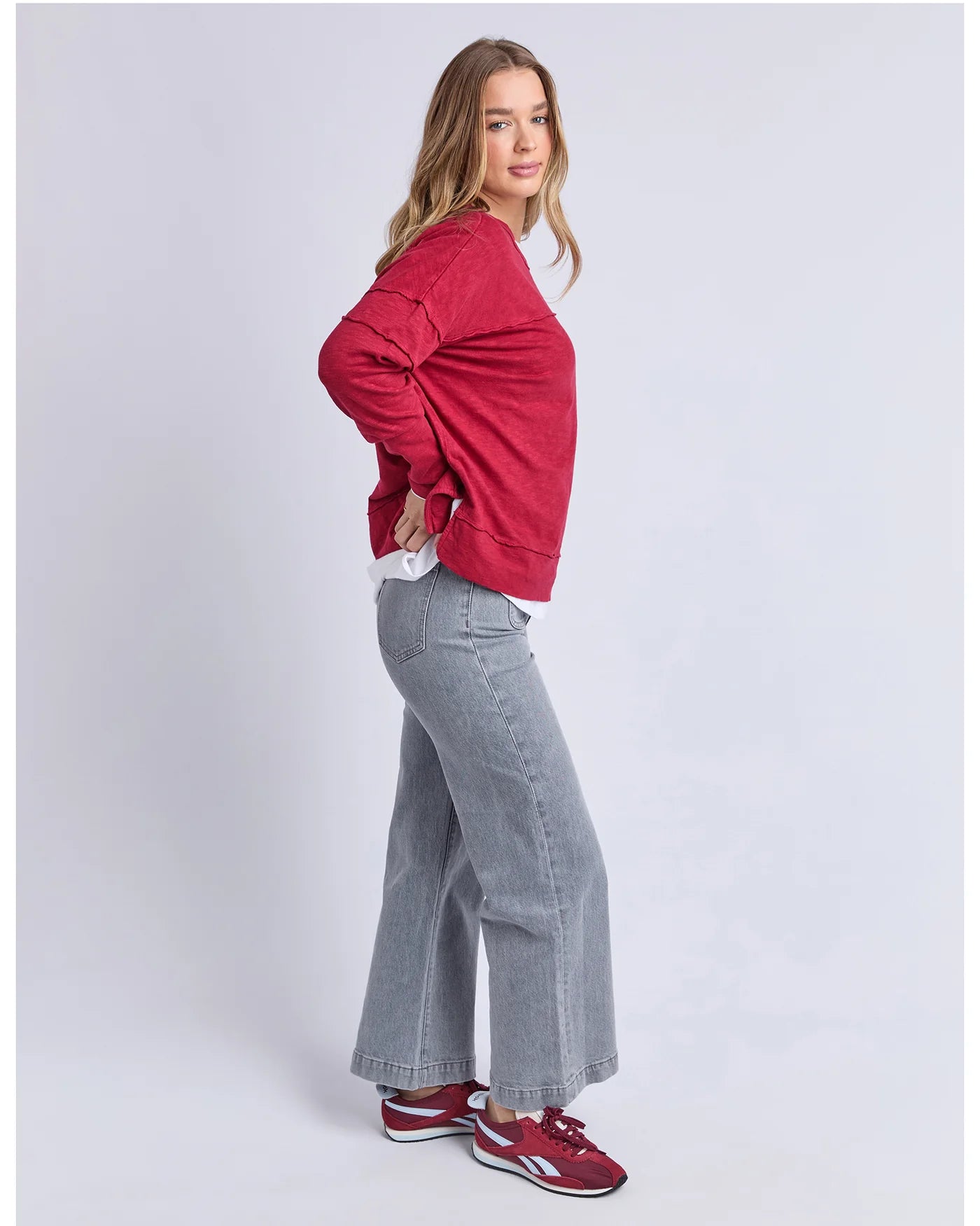 Jayne Throw on Top Rhubarb Red