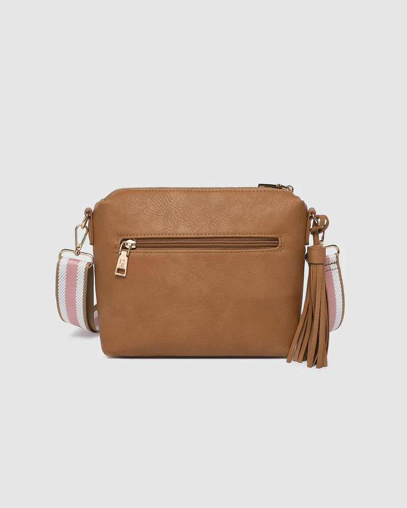 Kasey Stripe Crossbody Bag Camel