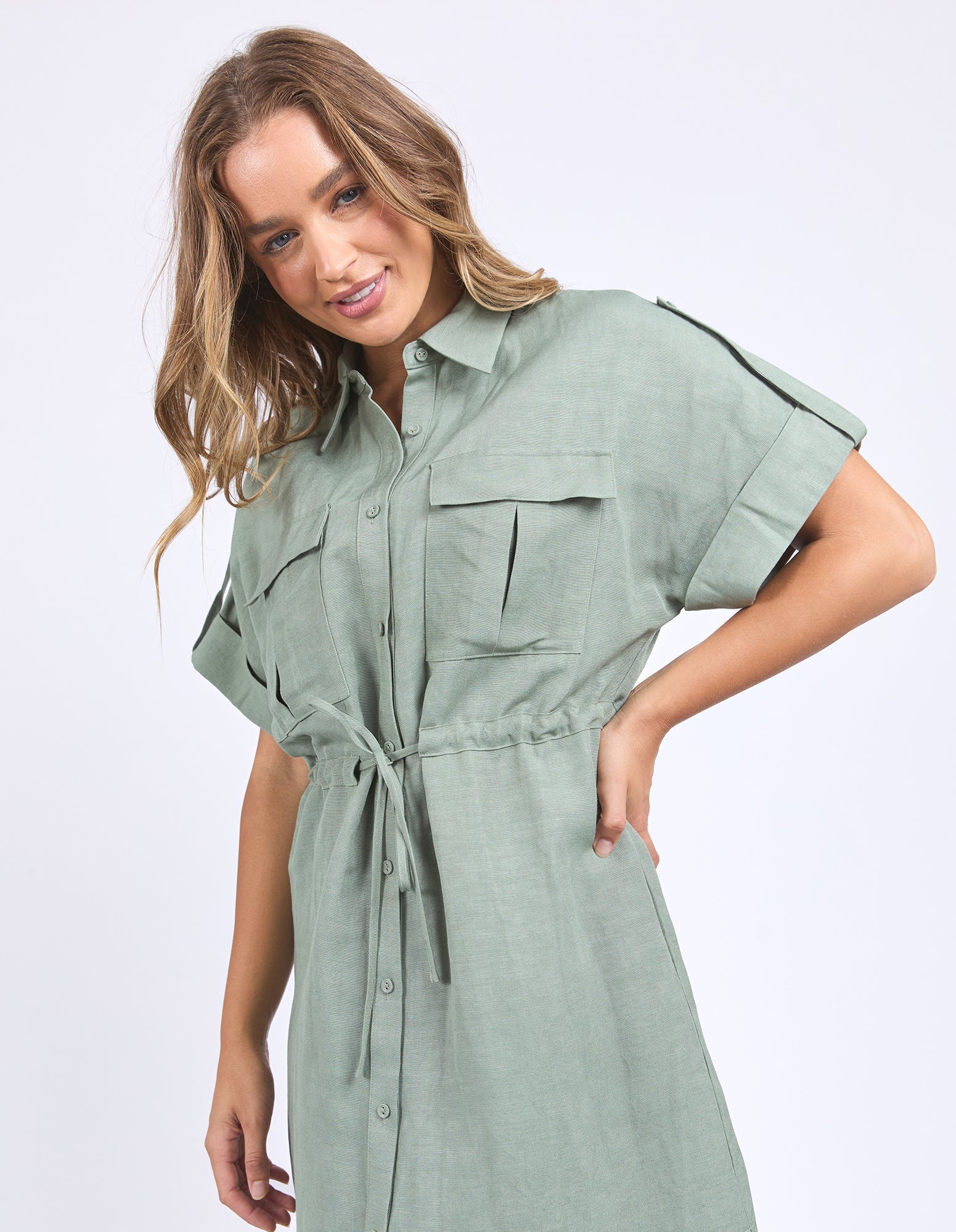 Willow Shirt Dress Green