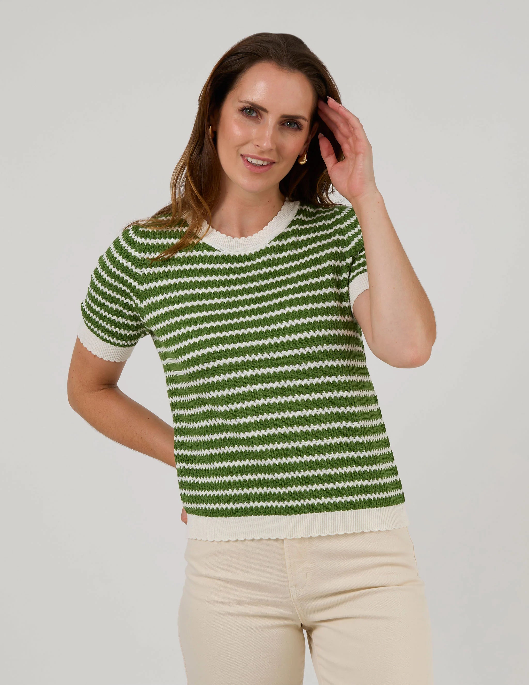 Charly Top Emerald Stripe