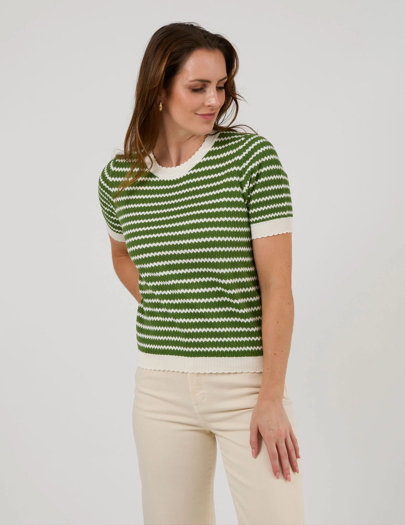 Charly Top Emerald Stripe