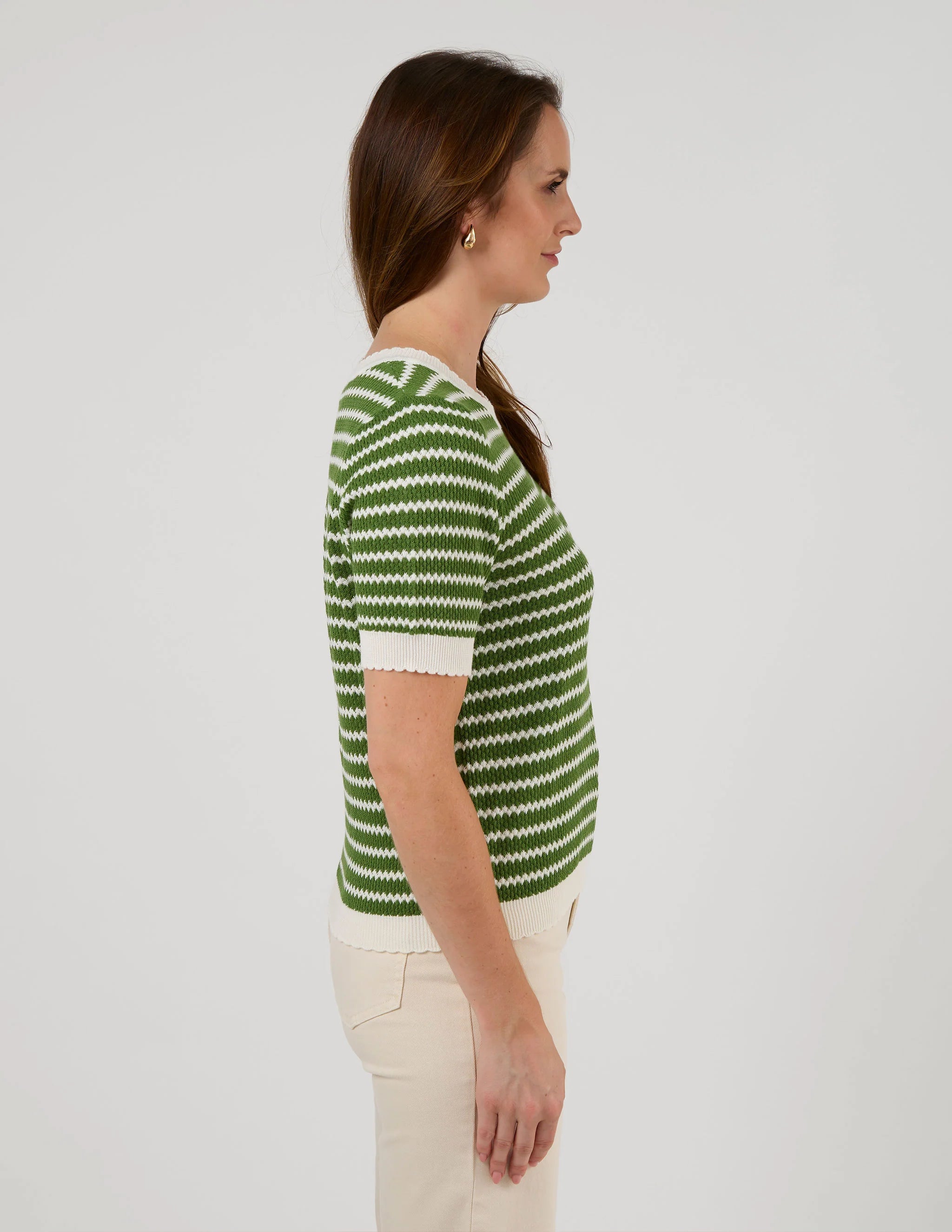 Charly Top Emerald Stripe